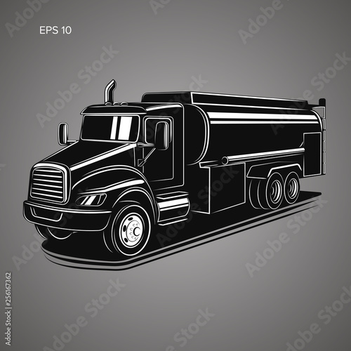 Tank truck vector illustration. Modern tanker isolated vector
