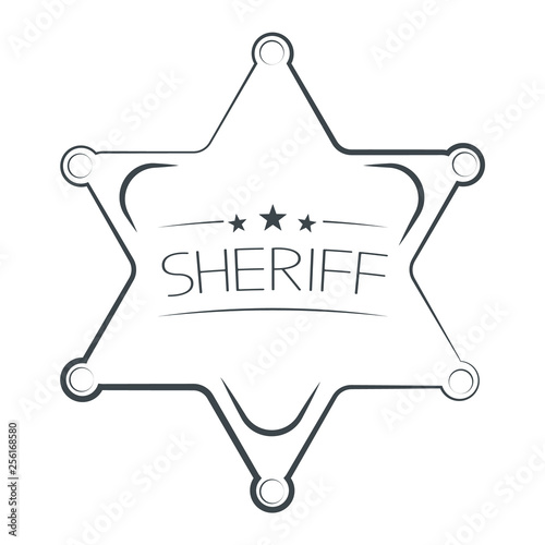 Sheriffs Star Isolated on White Background. Vector Illustration.