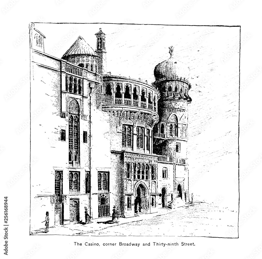 Obraz premium New York city. Engraving illustration