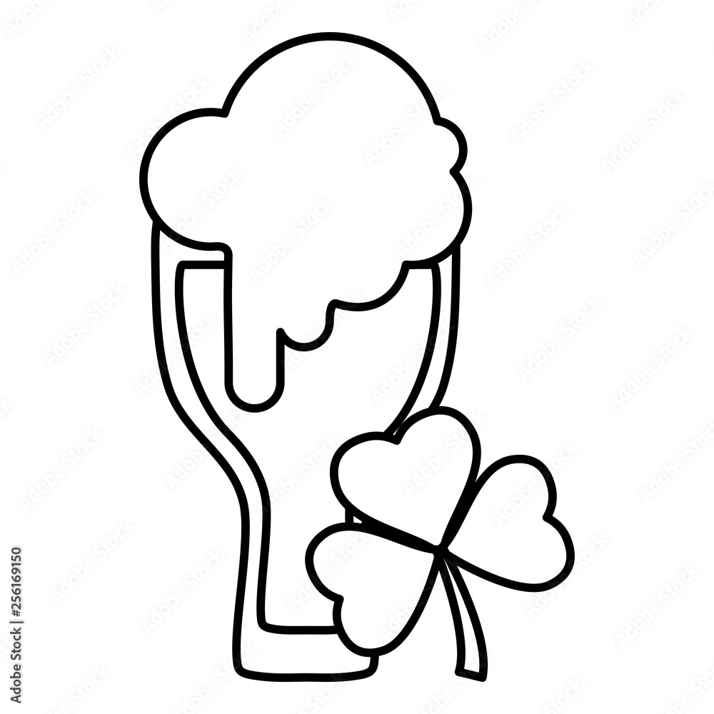 beer glass with clover leaf beer glass with clover leaf