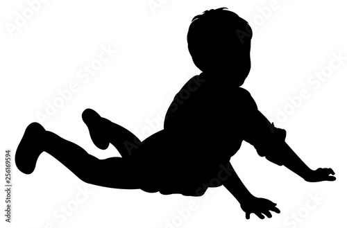 a boy body silhouette vector