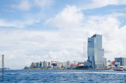  city of Male island of Maldives view from the ocean