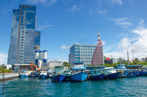  city of Male island of Maldives view from the ocean