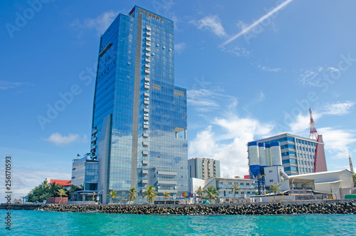  city of Male island of Maldives view from the ocean