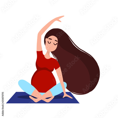 Stretching pregnant woman