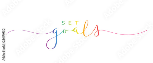 SET GOALS brush calligraphy banner