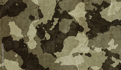 Dirty camouflage fabric texture for background