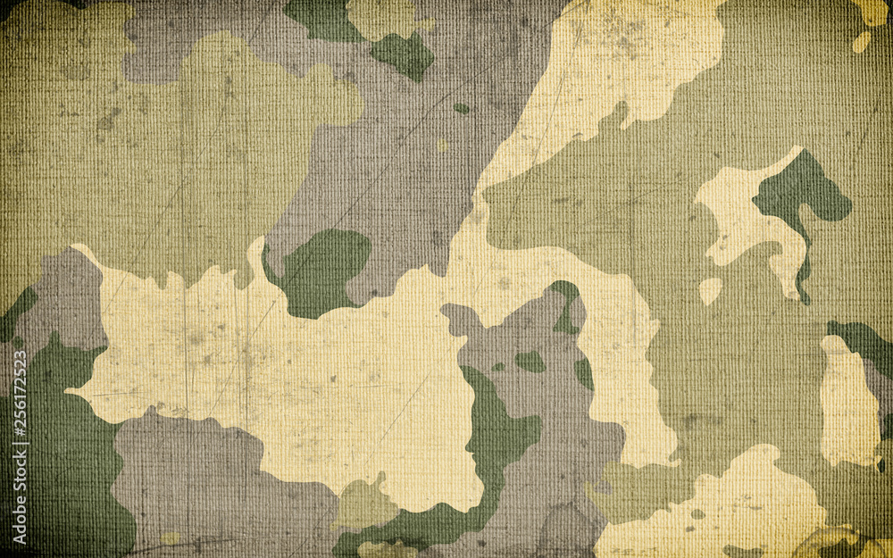 Dirty camouflage fabric texture for background Dirty camouflage fabric texture for background