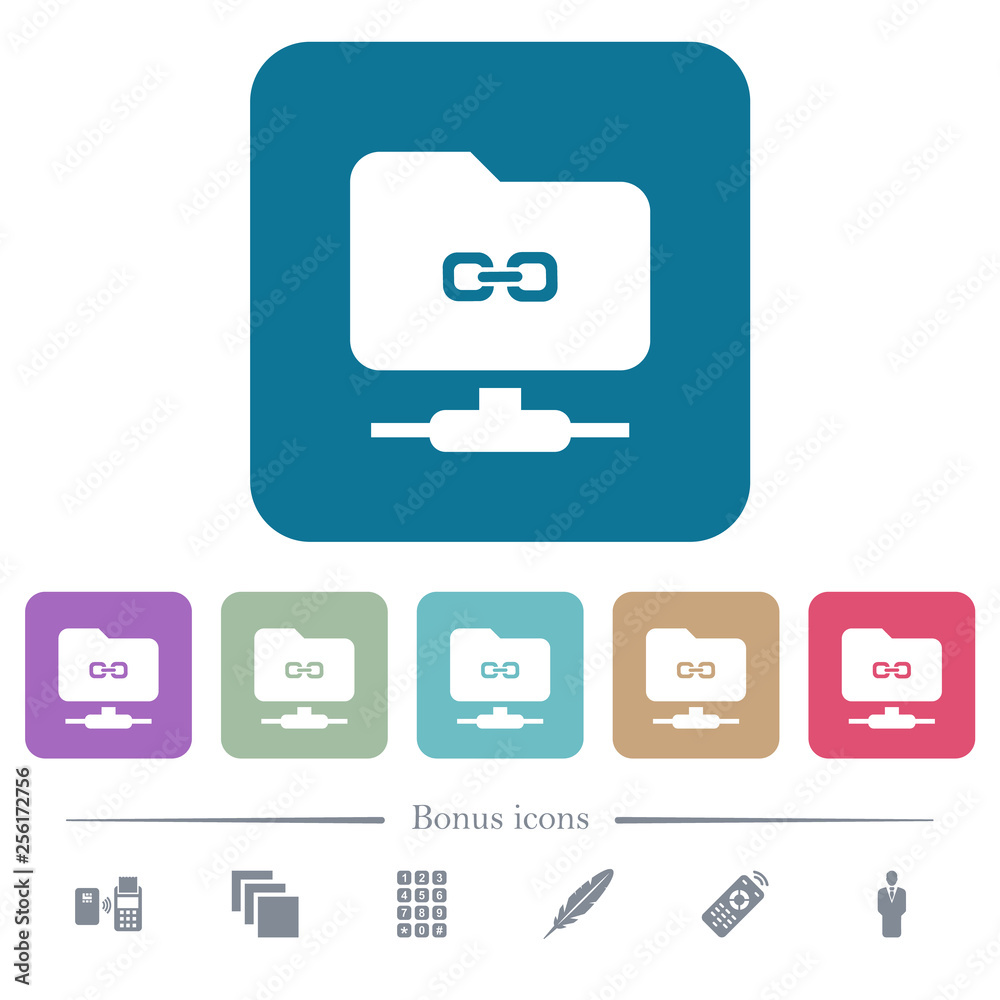 FTP link flat icons on color rounded square backgrounds FTP link flat icons on color rounded square backgrounds