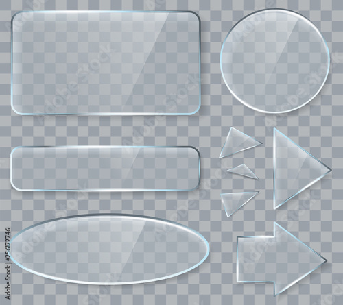 Vector transparent glass design elements for game and web