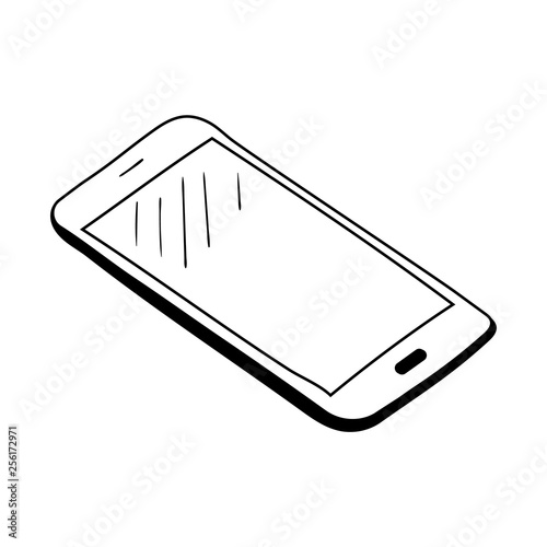 Hand drawn sketch of mobile phone, mockups