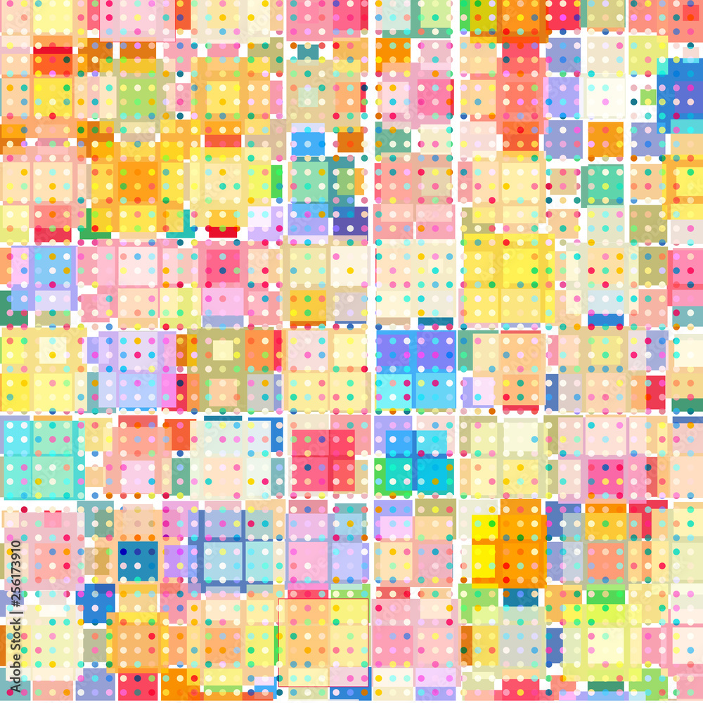 Mosaic of colored cubes on a white background. Mosaic of colored cubes on a white background.