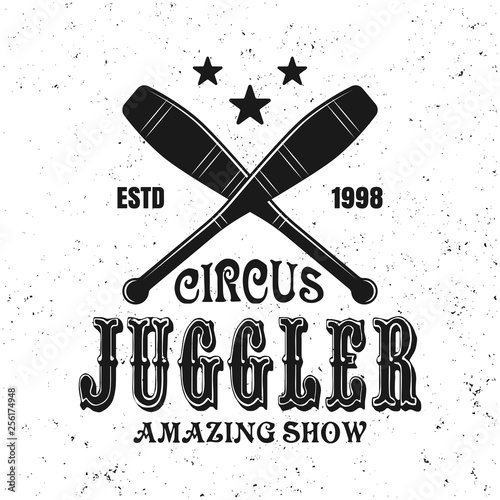 Two crossed juggler skittles vector black emblem