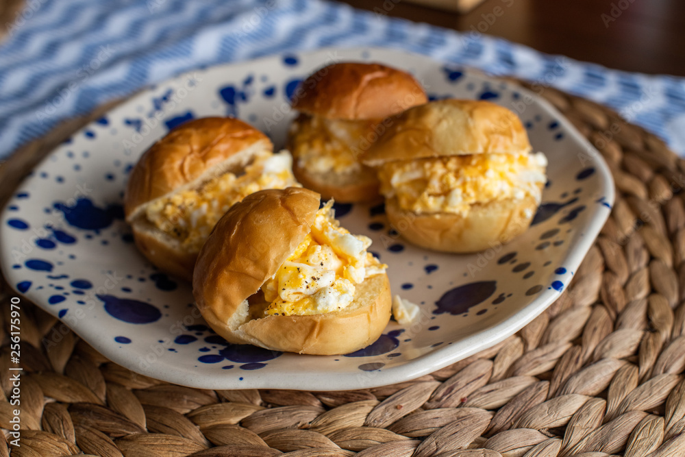 small sandwiches with scrambled eggs small sandwiches with scrambled eggs