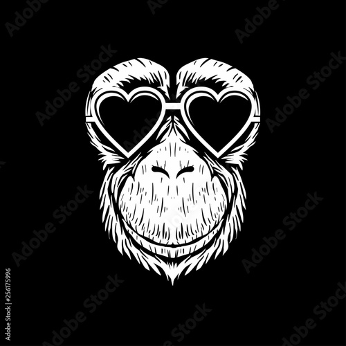 Chimpanzee Eyeglasses vector illustration