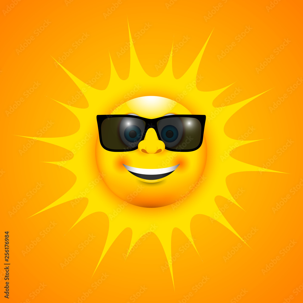 happy smiling sun with sun glasses happy smiling sun with sun glasses