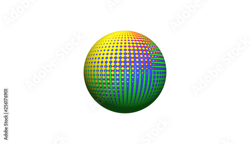 colorful abstract ball isolated on white background