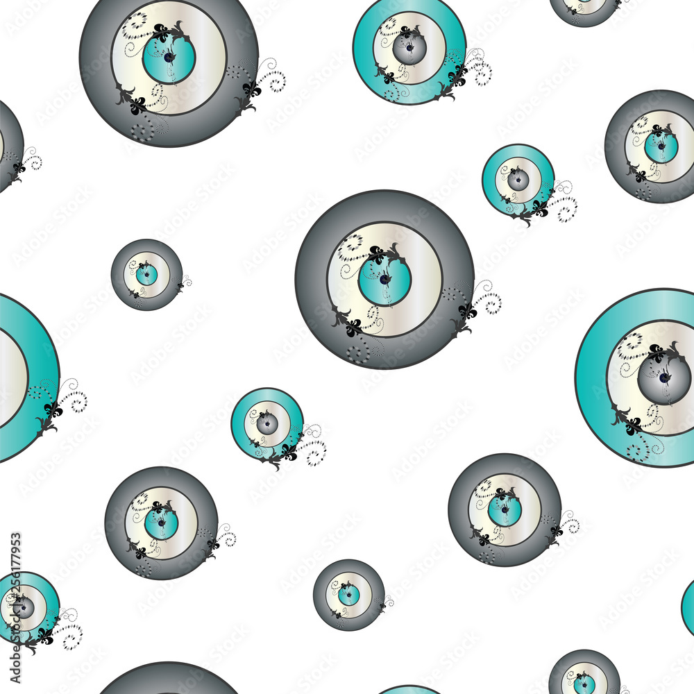 seamless pattern with evil eye in grey and turquoise colors vector seamless pattern with evil eye in grey and turquoise colors vector