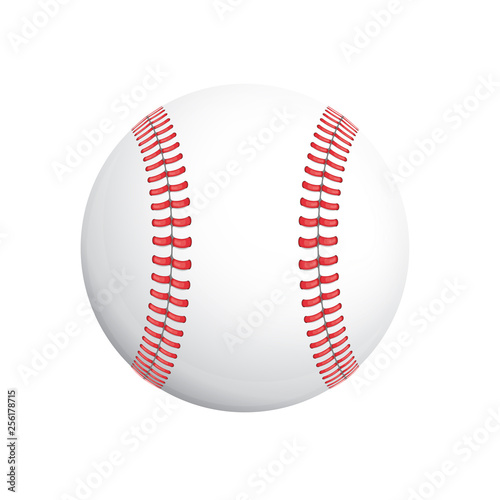 White Baseball Ball with Red Stich