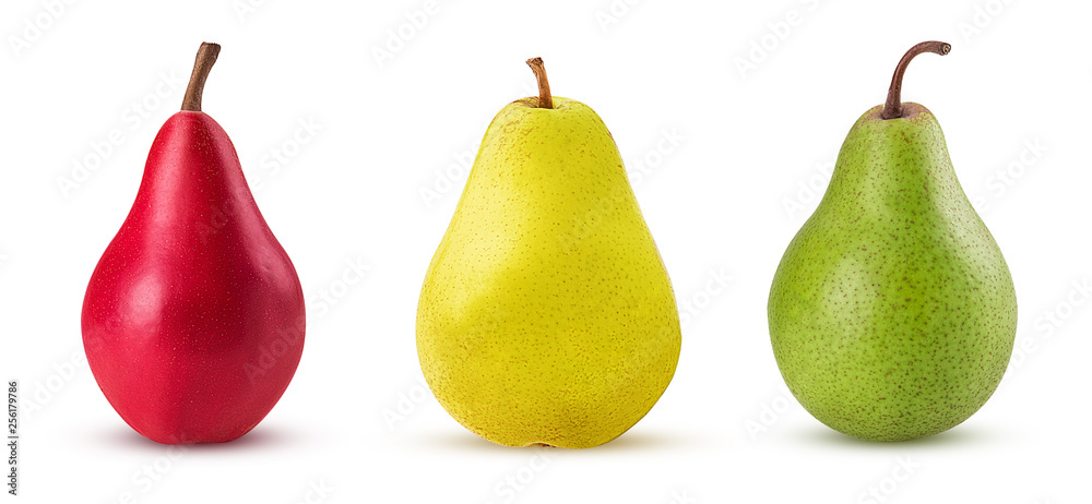Fresh red and yellow and green pears Fresh red and yellow and green pears
