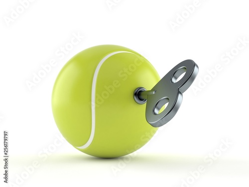 Tennis ball with clockwork key