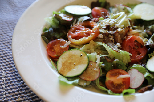 Fresh salad healthy food on table