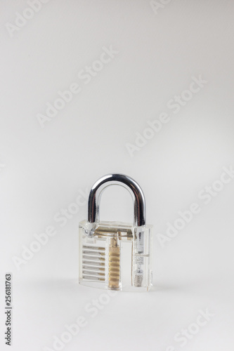 The clean padlock on white background..