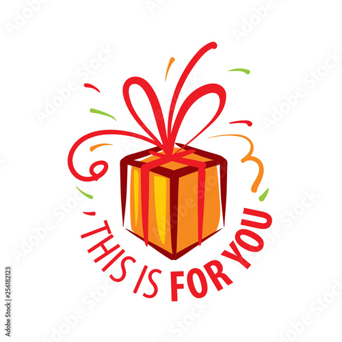 Painted gift in the form of boxes. Vector illustration