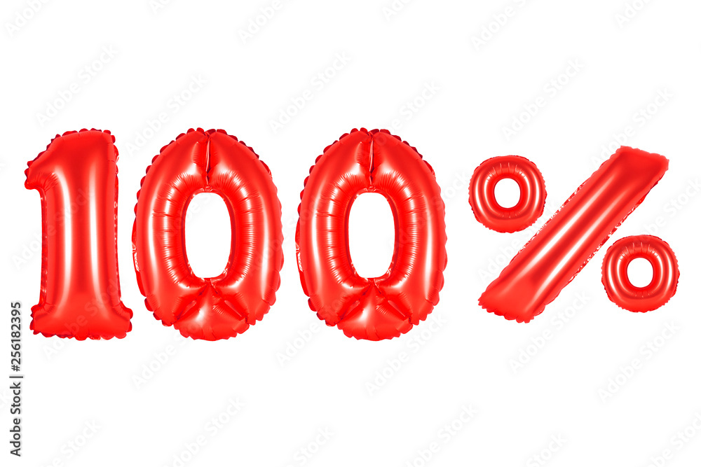 100 (one hundred) percent, red color 100 (one hundred) percent, red color