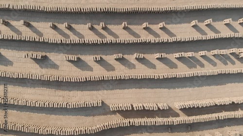 Aerial Drone footage of Brick Kilns in Pakistan