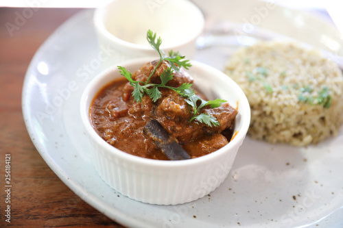 Masala curry , indian food with Biryani rice
