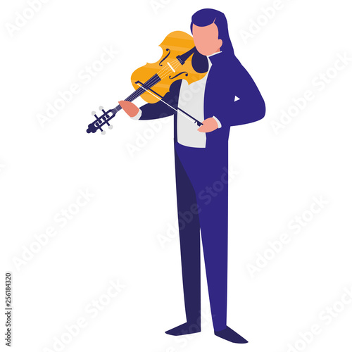 violinist playing fiddler character