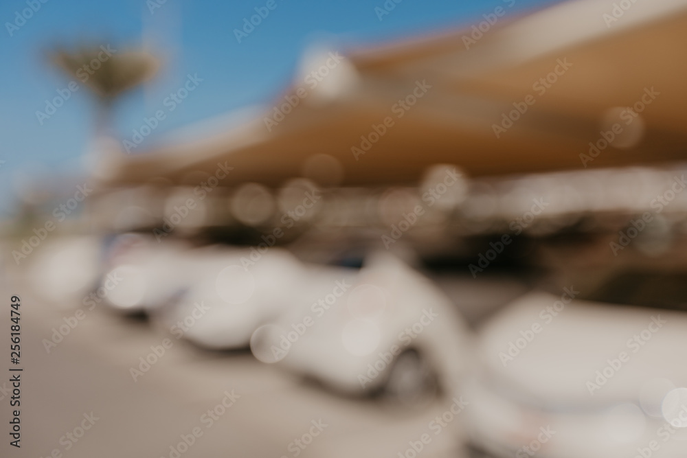 Blurred image car parking  for background