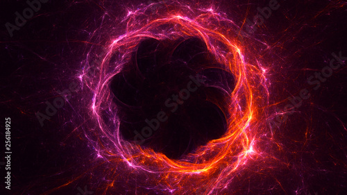 3D rendering abstract red fractal light background