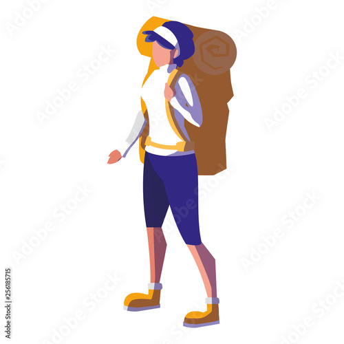 adventurous woman with travelbag