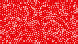 Lot of white snowflakes on red background. Hand drawn snowflakes, different size. For wrappers, packaging, backgrounds, sites, applications, fabrics.