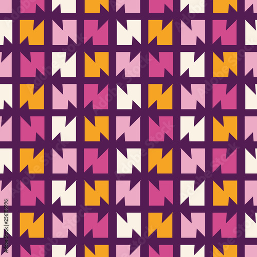Seamless pattern with alternate bright geometric elements.