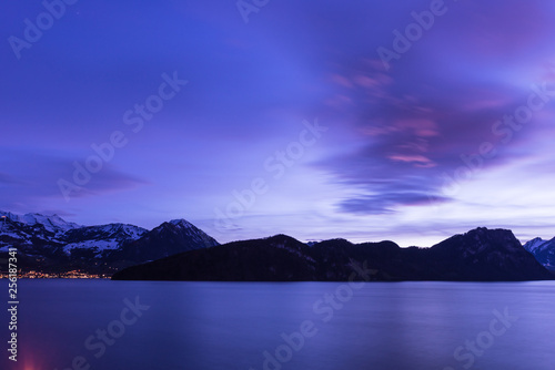 The color of the night is Royal Blue. Lucerne Lake