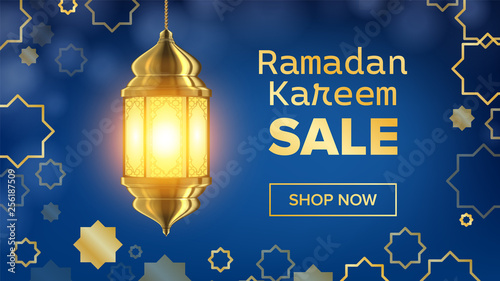 Ramadan Sale Banner Vector. Arabian Concept. Holiday Shopping. Decoration Art. Business Message. Discount Flyer. Big Sale. Illustration