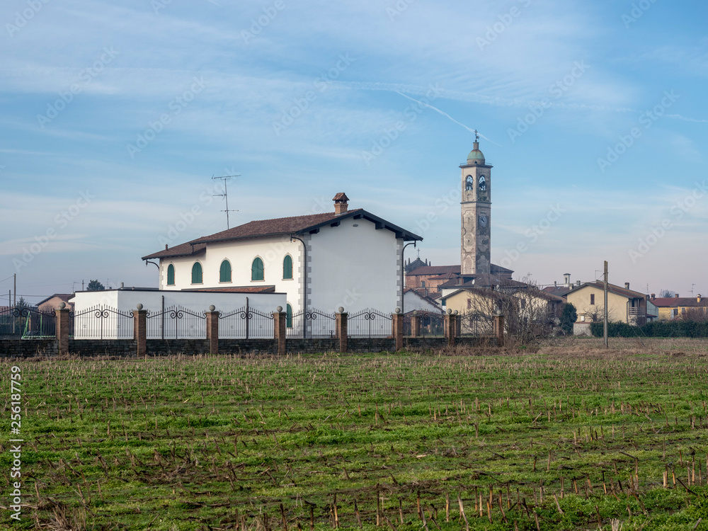 Rural landscape near Lodi, italy