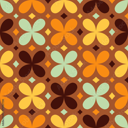 Seamless pattern with floral geometric ornament.