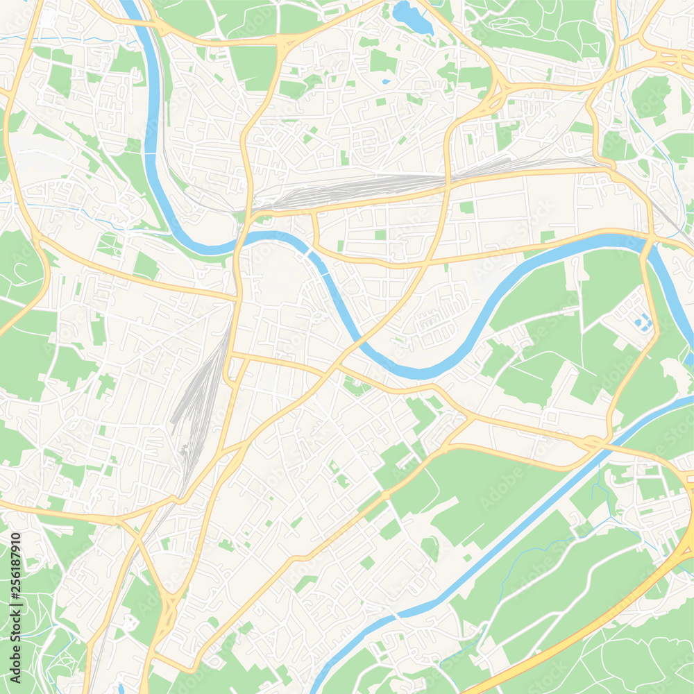 Fototapeta premium Villach, Austria printable map