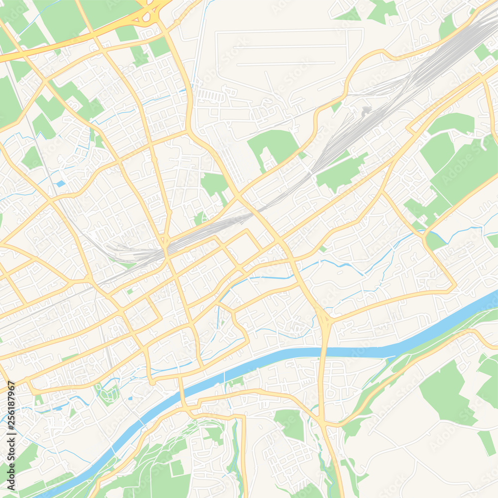 Fototapeta premium Wels, Austria printable map