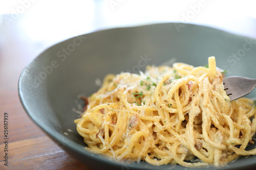 Spaghetti Carbonara , italian food cuisine