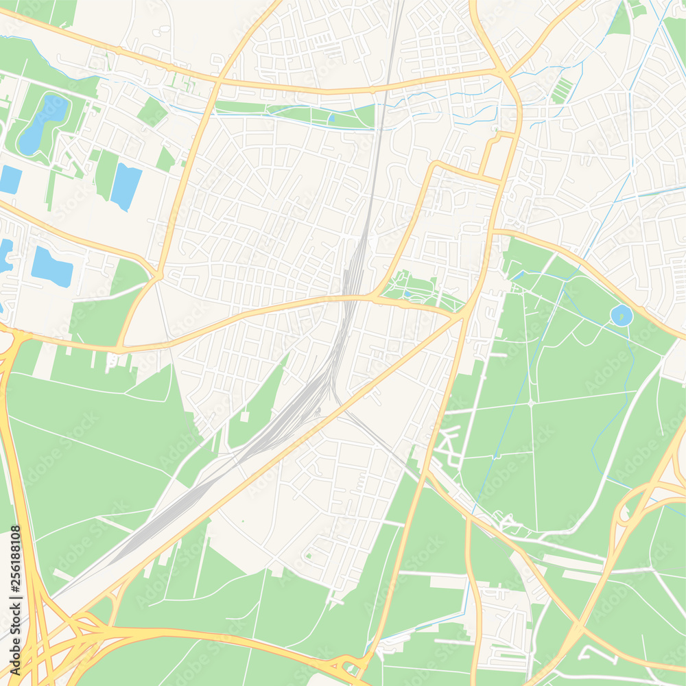 Obraz premium Wiener Neustadt, Austria printable map