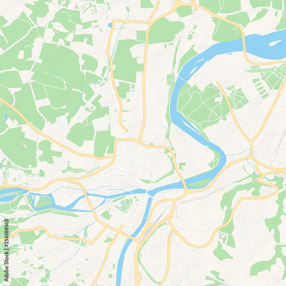 Steyr, Austria printable map