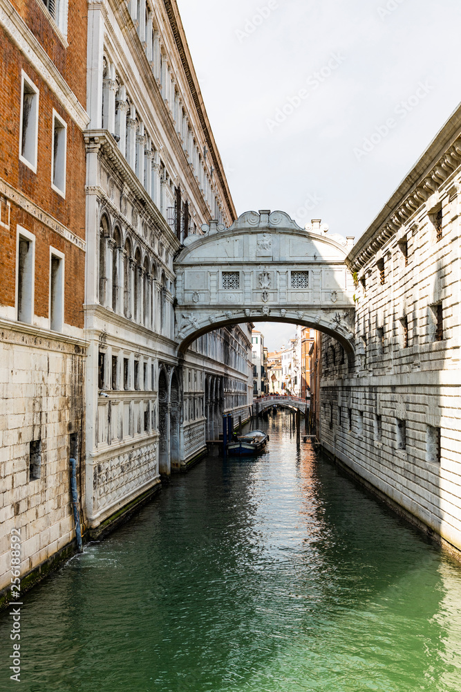 View of the famous Bridge of Sighs in Venice, Italy