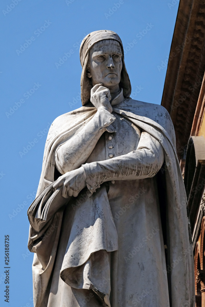 Dante Alighieri Statue at Piazza dei Signori in Verona, Italy