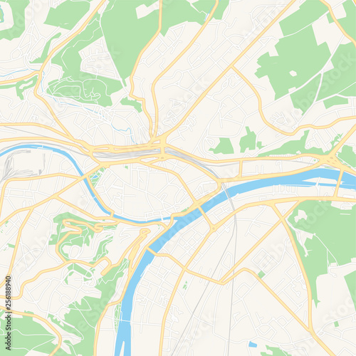 Namur , Belgium printable map