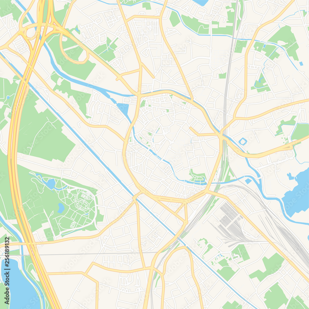 Mechelen , Belgium printable map